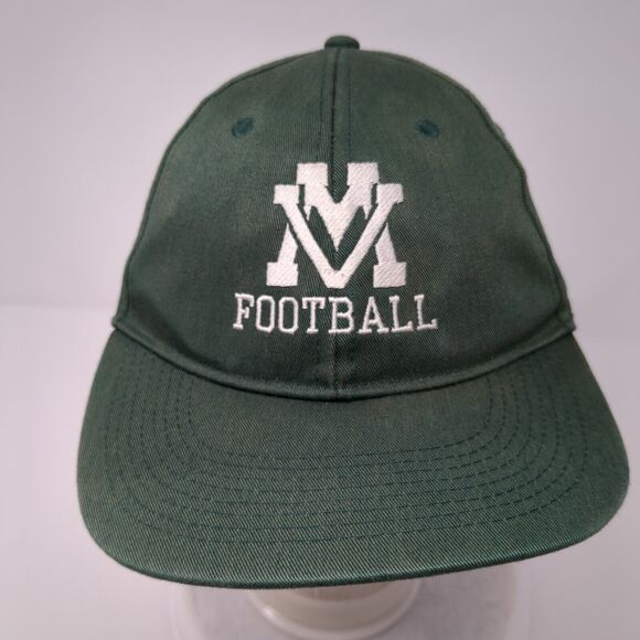 MV Football Strapback Hat Green OSFM Adjustable Embroidered Alleson - Picture 2 of 8